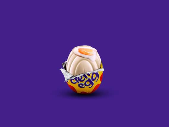 A limited edition white chocolate Creme Egg