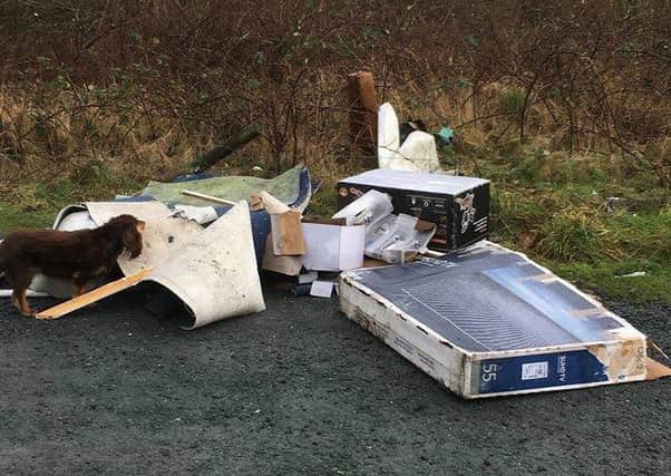 Flytipping at Heysham Nature Reserve. Picture by Mike Wells.