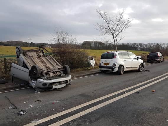 The A6 was closed after a serious collision.
Photo: Lancs Roads Police