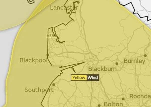 The weather warning covers the Lancaster district much of the UK (Picture: Met Office)