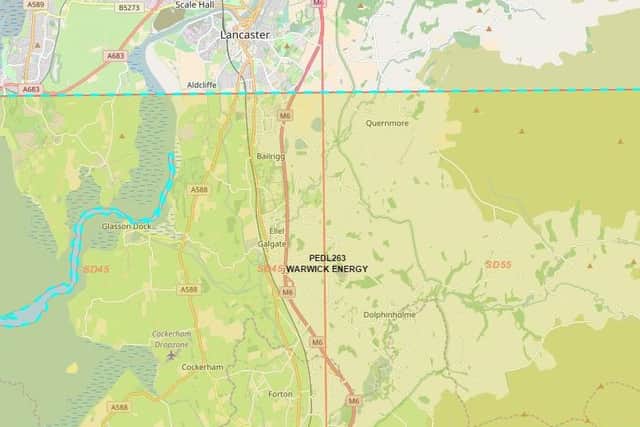 The Petroleum Exploration Development License (PEDL) covers much of the Lancaster district