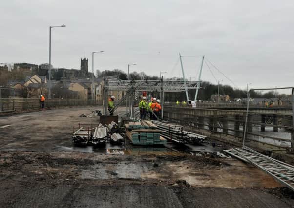 being done on Greyhound Bridge in Lancaster