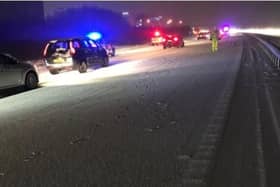 The eastbound carriageway of the M65 was closed for several hoursbetween J4 and J5 following several incidents which Highways England said was due to severe weather conditions.