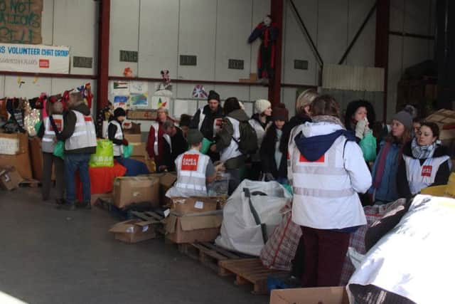 Sorting and distributing in Calais.