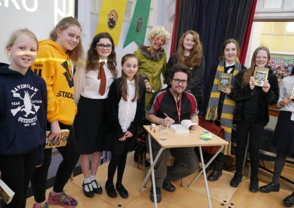 A Harry Potter themed day at Lancsster Giorls' Grammar School was rounded off with a visit from author Matt Killeen