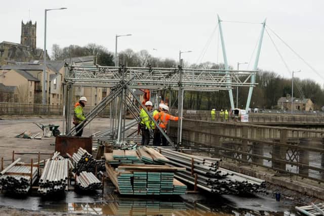 Work underway on Greyhound Bridge, in Lancaster