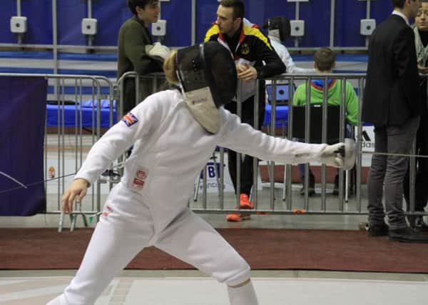 Georgia Hannam in action at the World Cup in Cairo for GB Pentathlon.
