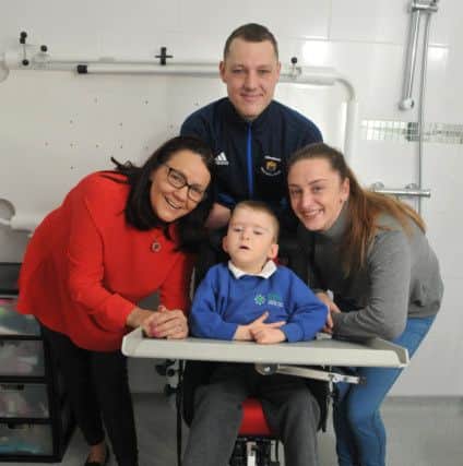 Jenna and Matt Humpage with their son Jack and fundraiser Mandy Hoyle
