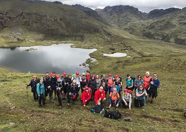 The trekkers in Peru in aid of St John's Hospice, in Lancaster.