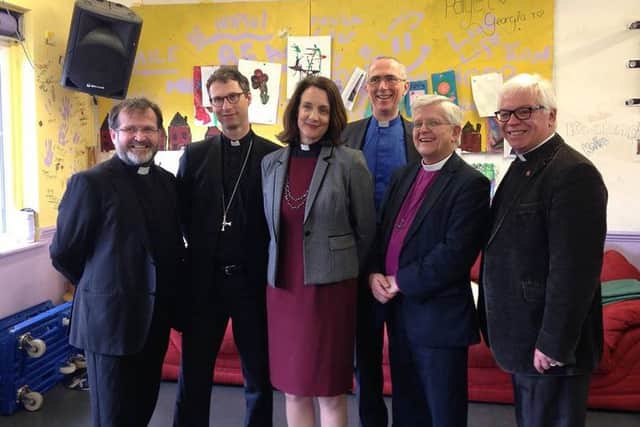 The Rev Dr Jill Duff, the newly announced Suffragan Bishop of Lancaster (centre)