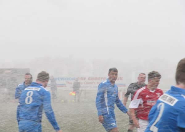 The snow was unrelenting during the victory over Thornton Cleveleys