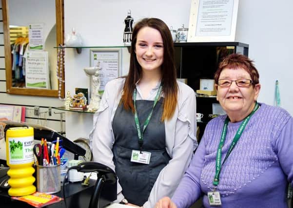 Morecambe High student, 19 year old Jasmine Tolson, and Bare shop Volunteer Manager Yvonne Fisher.