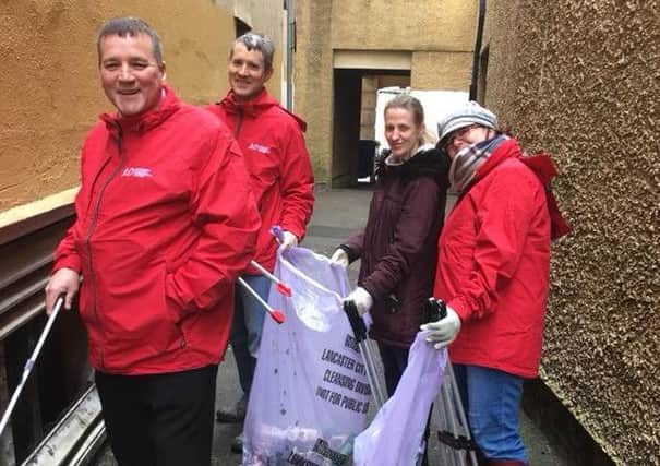 The team on the spring clean in Lancaster.