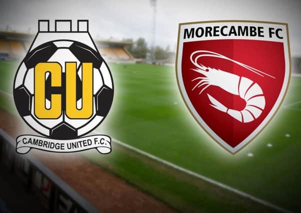 Morecambe will meet Cambridge United on April 24