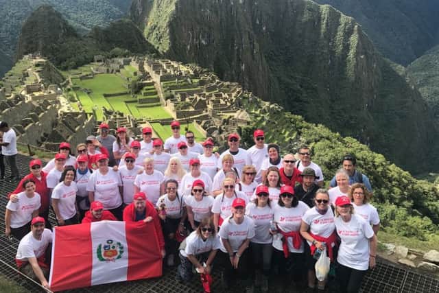 The St John's Hospice, Lancaster, team at Mach Picchu in Peru.