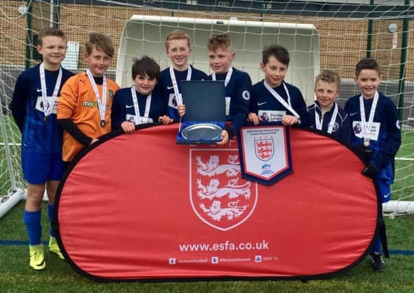 The successful St Peters Primary School team are Harley Illingworth, Dominic Holden, Josh Radford, Scott Freeman, Oliver Whatmuff, Adam Fairclough, Noah Jones and Alfie Buckley.
