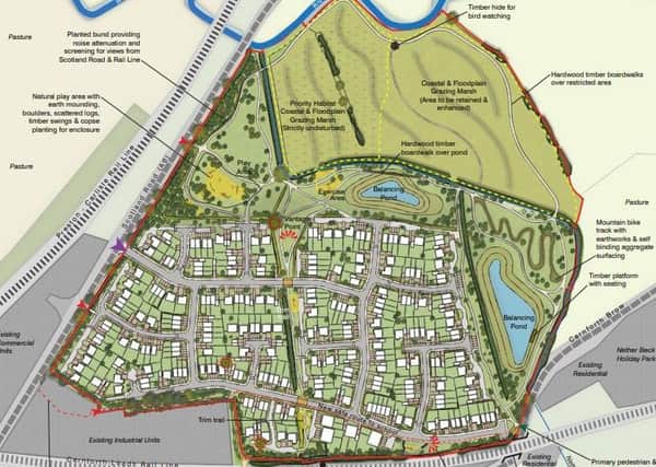 A map of the new proposed development in Carnforth