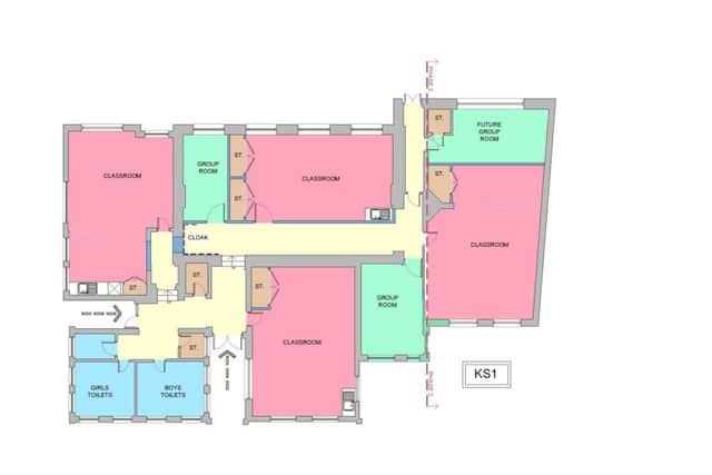 The proposed floor plan at St Peter's in Heysham.