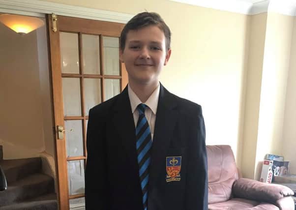 Reece Holt, from Overton, pictured in his Lancaster Royal Grammar School uniform.