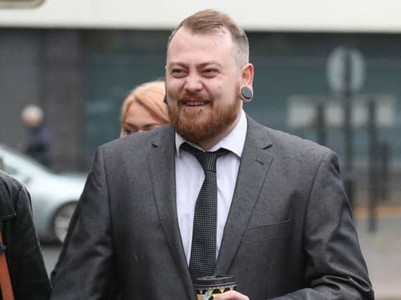 Mark Meechan who was fined 800 for filming a pet dog giving Nazi salutes and posting the footage online. Photo credit: Andrew Milligan/PA Wire