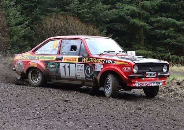 Phil Burton and Mal Capstick in action on the Pirelli Rally. Picture: Paul Lawrence