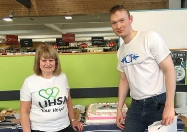 Aldene Fort and Tommy Perkins who both work at Booths Carnforth store, are cycling over 136 miles in memory of their  colleague Rosie Neath  who lost her battle with Cystic Fibrosis in October 2017.