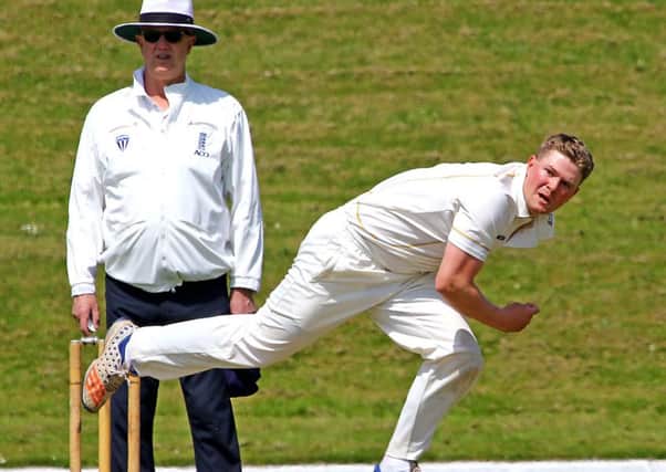 Three wickets for Lancaster's Charlie Swarbrick. Pictures by Tony North