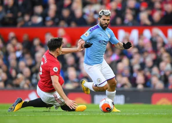 Sergio Aguero's Manchester City will resume their defence of the title when they face Arsenal on Wednesday night (Getty Images)